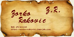 Zorko Raković vizit kartica
